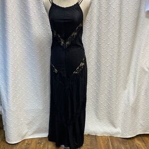 Kayser Size‎ small petite Vintage Elegant Black Lace nightdress Nylon Strappy